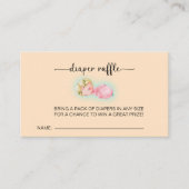 甘い小さな女の子ベビーシャワーおむつラッフル エンクロージャーカード (正面)