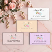 甘い小さな女の子ベビーシャワーおむつラッフル エンクロージャーカード