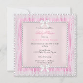 甘い小さな女の子ベビーシャワーパールレースエスニック 招待状 (裏面)