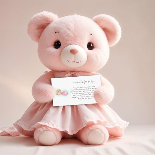 甘い小さな女の子ベビーシャワーブックベビー エンクロージャーカード