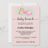 甘い小さな女の子ベビーブランチ 招待状 (正面)