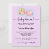 甘い小さな女の子ベビーブランチ 招待状 (正面)