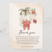 甘い小さな女の子ボホ衣服赤ちゃんシャワー サンキューカード (正面/裏面)
