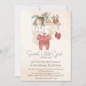 甘い小さな女の子ボホ衣服赤ちゃんシャワー 招待状 (正面)