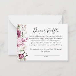 甘い小さな女の子赤ちゃんシャワーおむつラッフルカード ノートカード