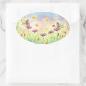 甘い小さな妖精の姉妹のシール 楕円形シール (バッグ)