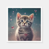 甘い小さな子猫の愛 スタンダードカクテルナプキン (正面)