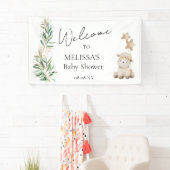 甘い小さな子羊の緑のウェルカムサインバナー 横断幕 (インサイチュ)