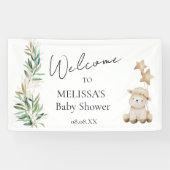 甘い小さな子羊の緑のウェルカムサインバナー 横断幕 (横)