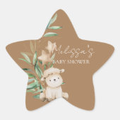 甘い小さな子羊の緑のカップケーキトッパー 星シール (正面)