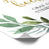 甘い小さな子羊の緑の写真のブースサイン ポスター (角)