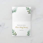 甘い小さな子羊の緑の折り畳みカード サンキューカード (内部)