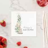 甘い小さな子羊の緑の植物のパーソナライズ スタンダードカクテルナプキン (インサイチュ)