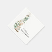 甘い小さな子羊の緑の植物のパーソナライズ スタンダードカクテルナプキン (角)