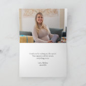 甘い小さな子羊の緑の植物写真 サンキューカード (内部)