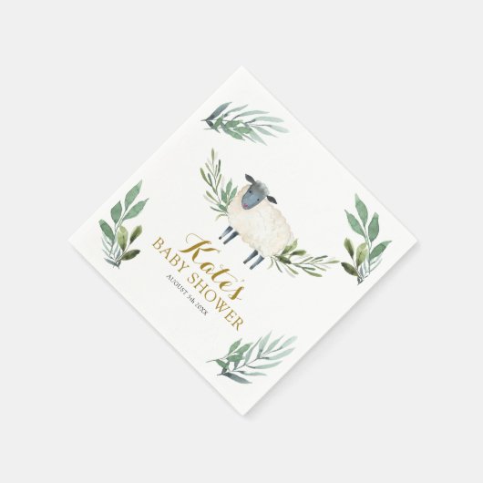 甘い小さな子羊の緑の紙ナプキン スタンダードカクテルナプキン (角)