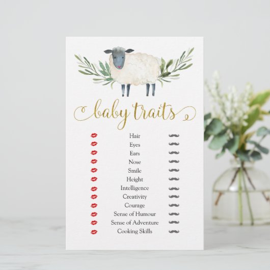 甘い小さな子羊の緑の赤ちゃんシャワーベビー特性 (スタンド正面)