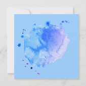 甘い小さな子羊の赤ちゃんシャワー水の色正方形 招待状 (裏面)