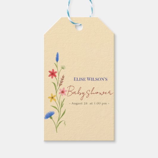 甘い小さな山花が道を進んでいる ギフトタグ (正面)