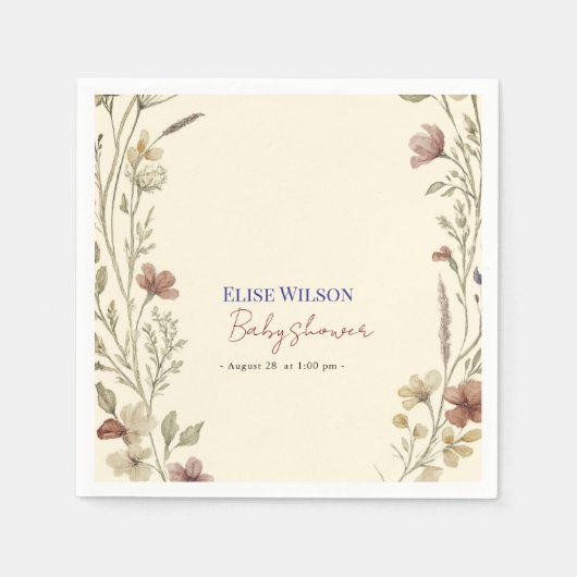 甘い小さな山花が道を進んでいる スタンダードカクテルナプキン (正面)