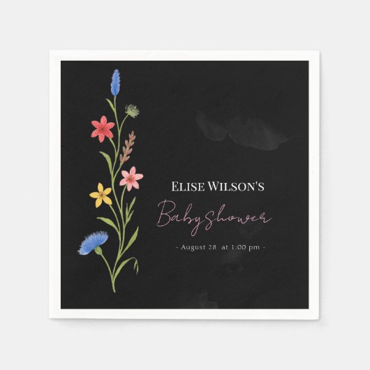 甘い小さな山花が道を進んでいる スタンダードカクテルナプキン (正面)