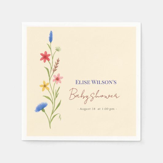 甘い小さな山花が道を進んでいる スタンダードカクテルナプキン (正面)