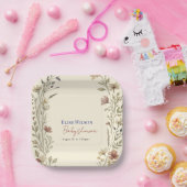 甘い小さな山花が道を進んでいる ペーパープレート (パーティー)