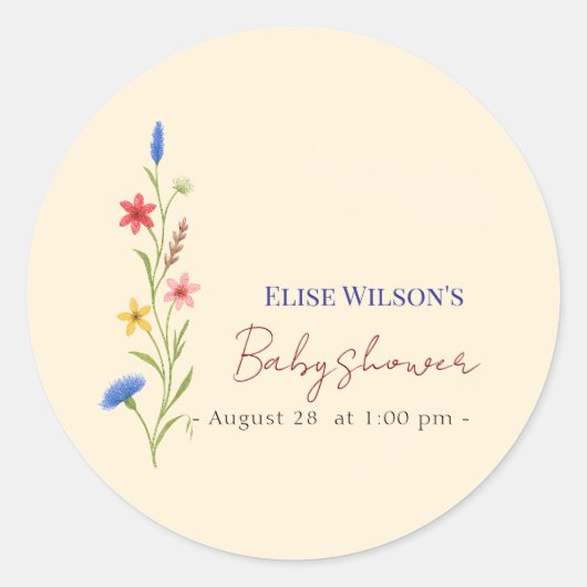 甘い小さな山花が道を進んでいる ラウンドシール (正面)