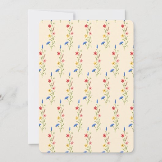 甘い小さな山花が道を進んでいる 招待状 (裏面)