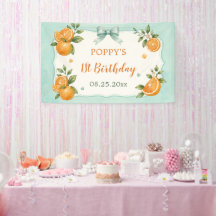 甘い小さな愛らしいオレンジ柑橘1歳の誕生日
