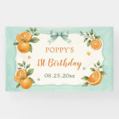 甘い小さな愛らしいオレンジ柑橘1歳の誕生日 横断幕 (横)