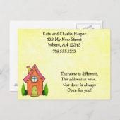 甘い小さな新しい家の移動アドレスカード 案内ポストカード (正面/裏面)