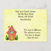 甘い小さな新しい家の移動アドレスカード 案内ポストカード (正面)