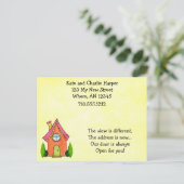 甘い小さな新しい家の移動アドレスカード 案内ポストカード (スタンド正面)