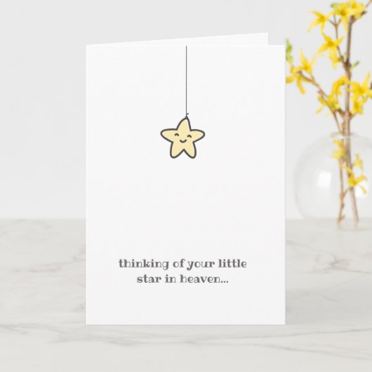 甘い小さな星の天国損失の子どもの悔やみや弔慰 カード (黄色い花)