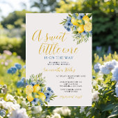 甘い小さな柑橘類レモンフローラ赤ちゃんシャワー 招待状