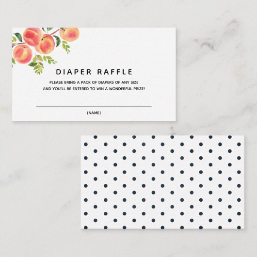 甘い小さな桃おむつラッフルインサートカード エンクロージャーカード (正面/裏面)