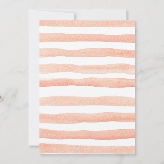 甘い小さな桃が赤ちゃんシャワーの途中にある 招待状 (裏面)