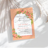 甘い小さな桃が赤ちゃんシャワーを浴びる途中 招待状