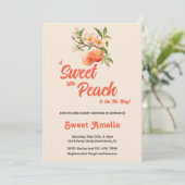 甘い小さな桃が道に出ている!赤ちゃんシャワー 招待状 (スタンド正面)