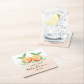 甘い小さな桃それが双子である スクエアペーパーコースター (インサイチュ)