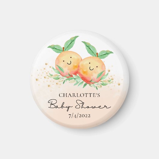 甘い小さな桃それが双子の磁石である マグネット (正面)