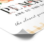 甘い小さな桃どのように多くのゲーム赤ちゃんシャワー ポスター (角)