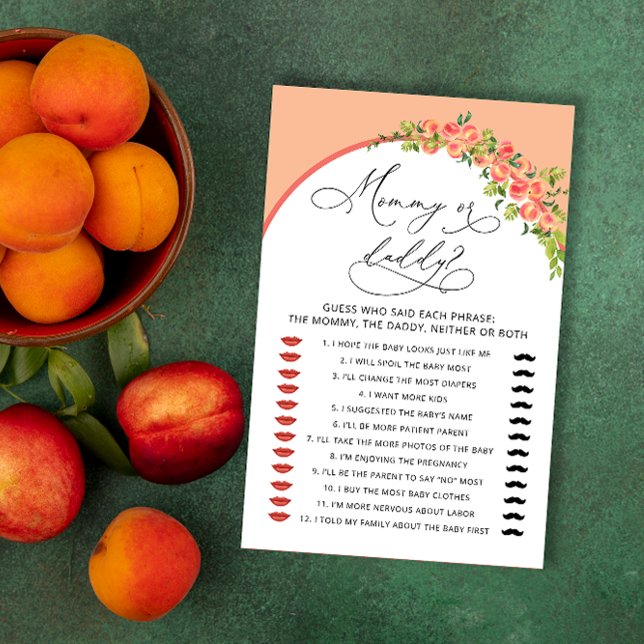 甘い小さな桃のママまたはパパの赤ちゃんシャワーゲーム (クリエイターアップロード済み)