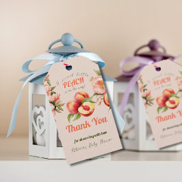 甘い小さな桃の夏のフローラ赤ちゃんシャワー ギフトタグ
