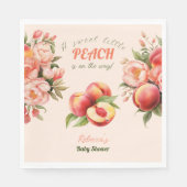 甘い小さな桃の夏のフローラ赤ちゃんシャワー スタンダードランチョンナプキン (正面)