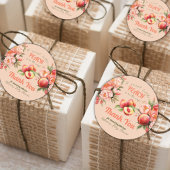 甘い小さな桃の夏のフローラ赤ちゃんシャワー ラウンドシール