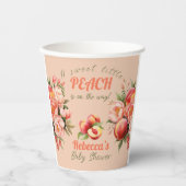 甘い小さな桃の夏のフローラ赤ちゃんシャワー 紙コップ (正面)