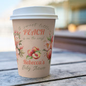 甘い小さな桃の夏のフローラ赤ちゃんシャワー 紙コップ