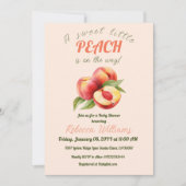 甘い小さな桃の夏の赤ちゃんシャワー 招待状 (正面)